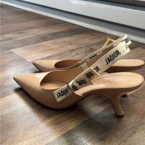 Dior Beige patent J'Adior Slingback Heels
